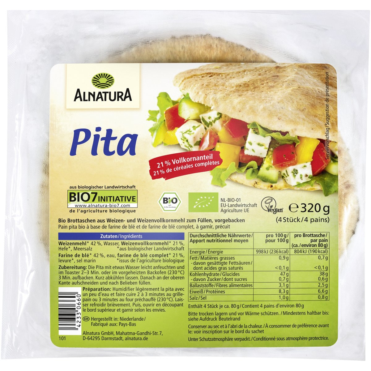 Alnatura BIO Pita chléb