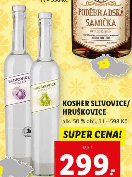 KOSHER SLIVOVICE/HRUŠKOVICE, 0,5 l