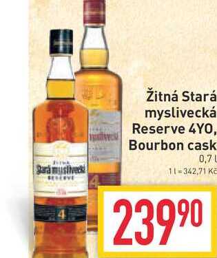 Žitná Stará myslivecká Reserve 4YO, Bourbon cask 0,7 L