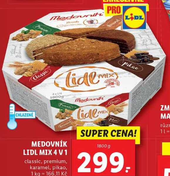 MEDOVNÍK LIDL MIX 4 V 1, 1800 g