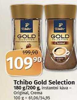 Tchibo Gold Selection Crema instantní káva 180g 200g v akci
