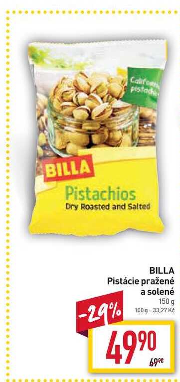 BILLA Pistácie pražené a solené 150g