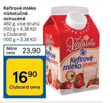 Kefírové mléko nízkotučné ochucené 450 g v akci