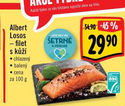Albert Losos - filet s kůží • chlazený 100 g