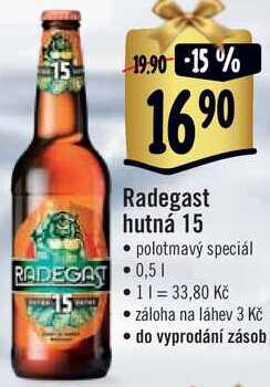 Radegast hutná 15, 0,5 l