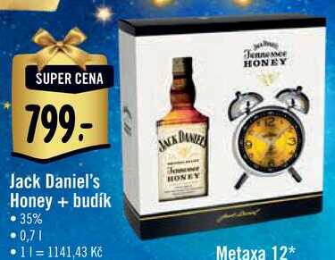 Jack Daniel's Honey + budík, 0,7 l
