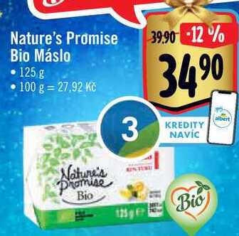 Nature's Promise Bio Máslo, 125 g v akci
