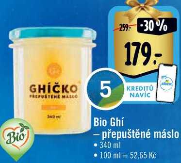 Bio Ghí - přepuštěné máslo, 340 ml v akci