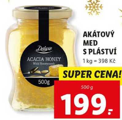 AKÁTOVÝ MED S PLÁSTVÍ, 500 g