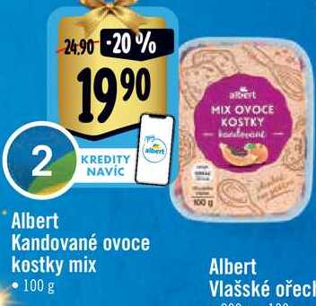 Albert Kandované ovoce kostky mix, 100 g