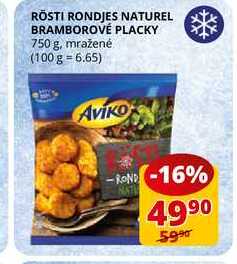 RÖSTI RONDJES NATUREL BRAMBOROVÉ PLACKY 750 g
