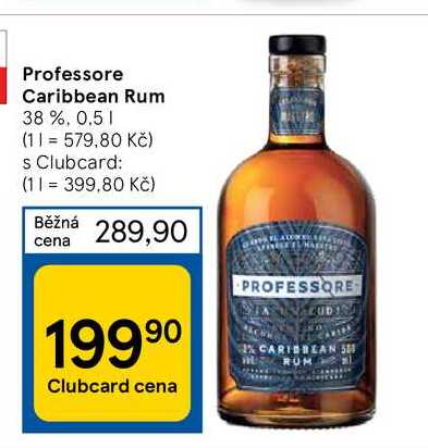 Professore Caribbean Rum 38 %, 0.5 l