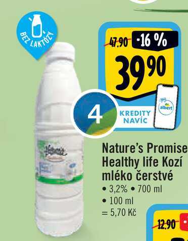  Nature's Promise Healthy life Kozí mléko čerstvé  700 ml v akci