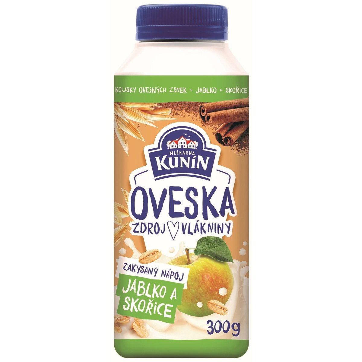 Mlékárna Kunín Oveska zakysaný nápoj jablko-skořice v akci