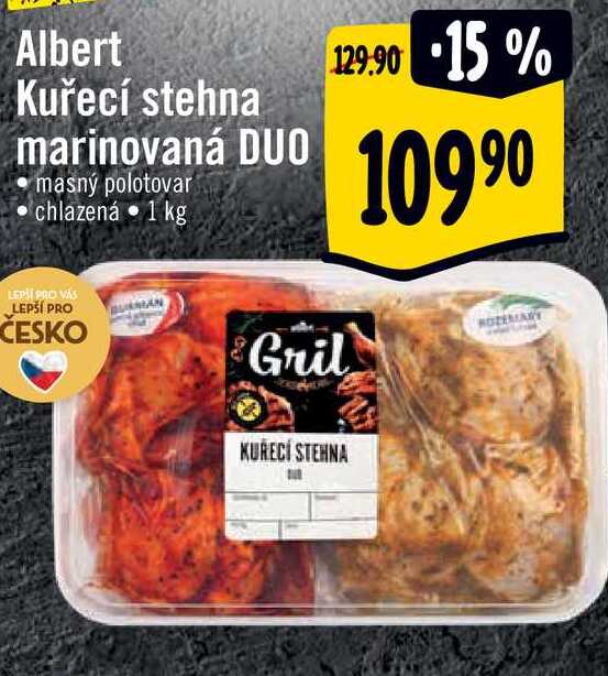 Albert Kuřecí stehna marinovaná DUO 1 kg