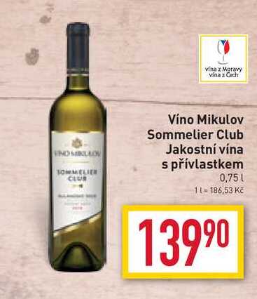 Víno Mikulov Sommelier Club Jakostní vína s přívlastkem 0,75l