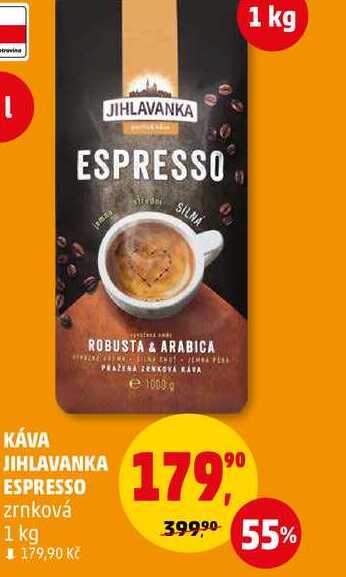 Jihlavanka Espresso Zrnková káva 1kg