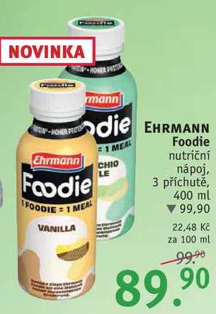 EHRMANN Foodie nutriční nápoj, 400 ml