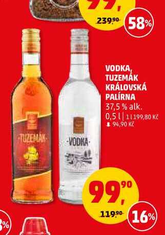 VODKA KRÁLOVSKÁ PALÍRNA, 0,5 l