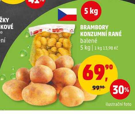BRAMBORY KONZUMNÍ RANÉ, 5 kg 