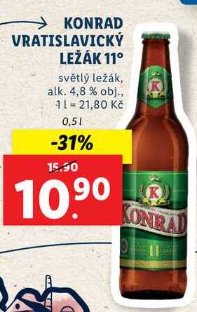 KONRAD VRATISLAVICKÝ LEŽÁK 11°, 0,5 l