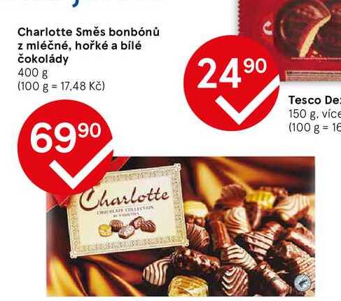 Charlotte Směs bonbónů z mléčné, hořké a bílé čokolády 400 g