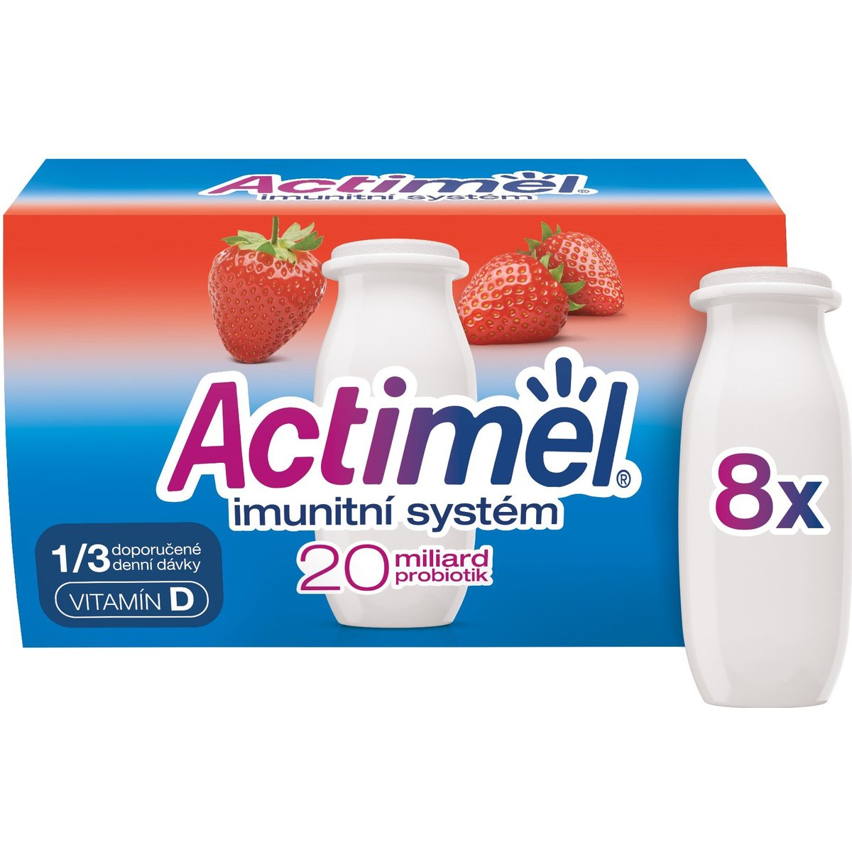 Actimel Probiotický nápoj jahoda 8×100 g v akci