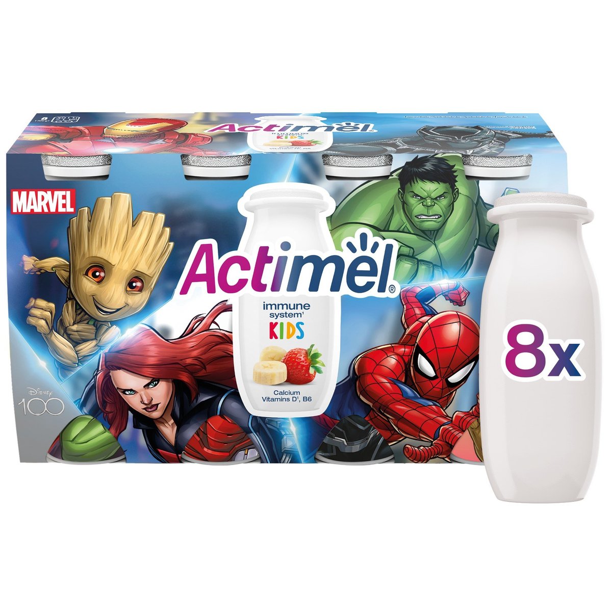 Actimel Kids Probiotický nápoj banán a jahoda 8×100 g v akci
