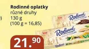 Rodinné oplatky různé druhy 130 g  v akci
