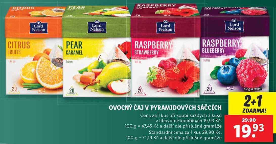 OVOCNÝ ČAJ V PYRAMIDOVÝCH SÁČCÍCH, 42 g a další