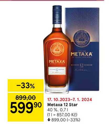 Metaxa 12 Star 40 %, 0.7 l