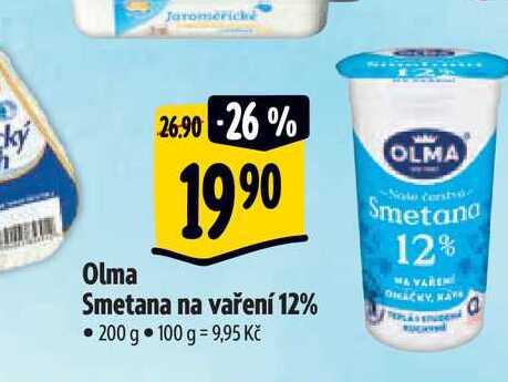  Olma Smetana na vaření 12%  200 g  v akci