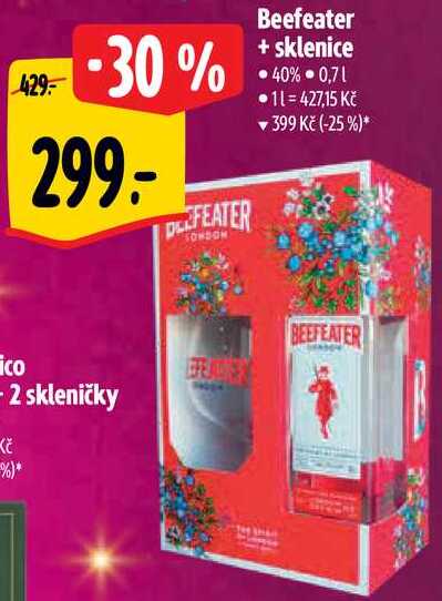 Beefeater + sklenice, 0,7 l