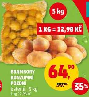 BRAMBORY KONZUMNÍ POZDNÍ balené, 5 kg