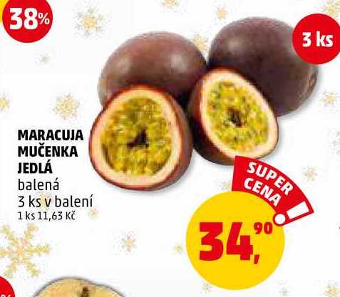 MARACUJA MUČENKA JEDLÁ balená, 3 ks