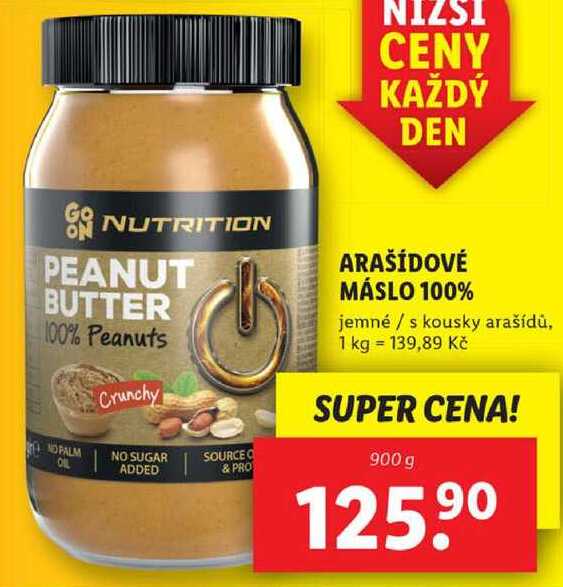 ARAŠÍDOVÉ MÁSLO 100%, 900 g