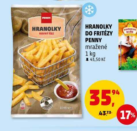 HRANOLKY DO FRITÉZY PENNY mražené, 1 kg 