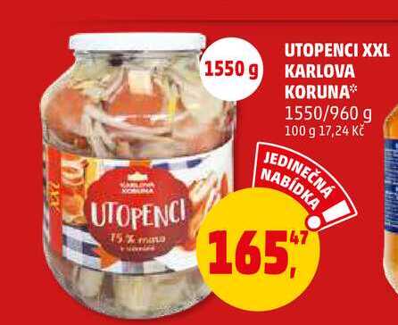 UTOPENCI XXL KARLOVA KORUNA, 1550/960 g 