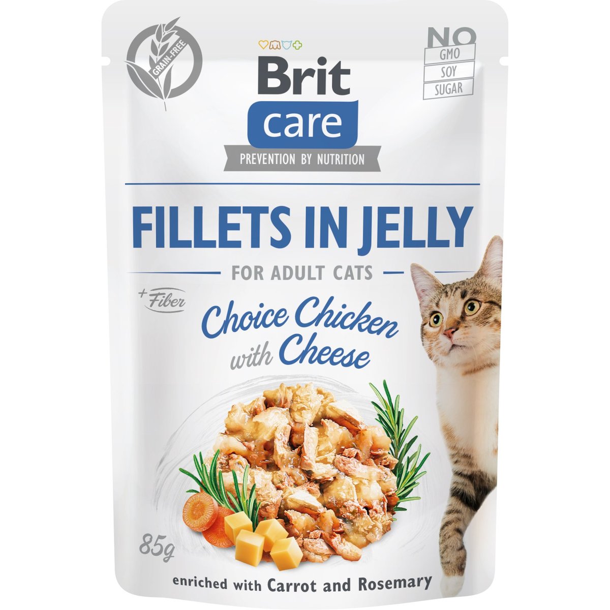Brit Care Kapsička pro kočky – filety v rosolu s kuřetem a sýrem