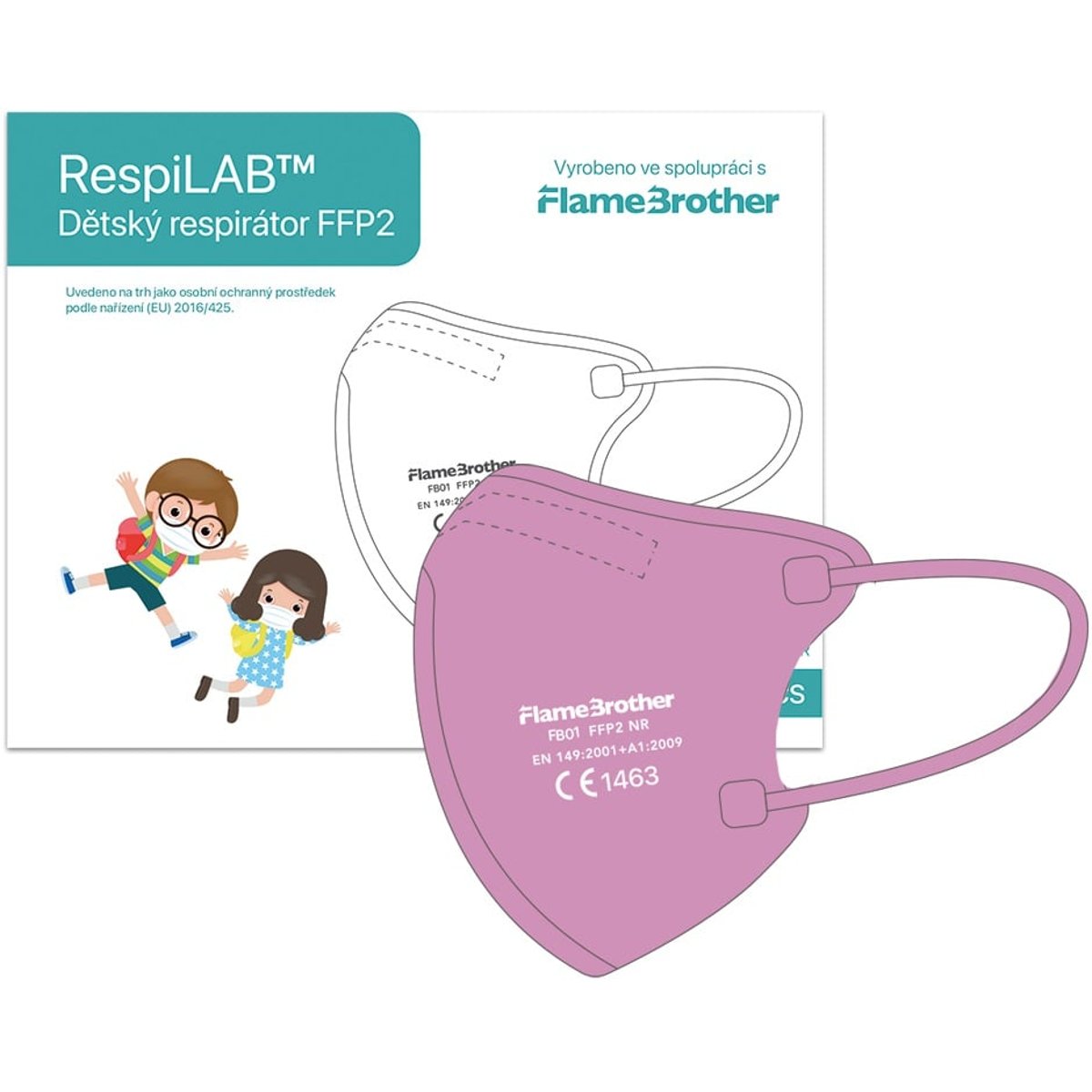 RespiLAB Respirátor malý FFP2 NR (růžový)