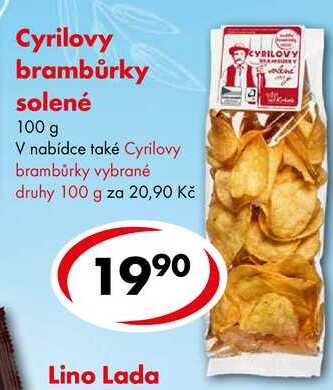 Cyrilovy brambůrky solené, 100 g 