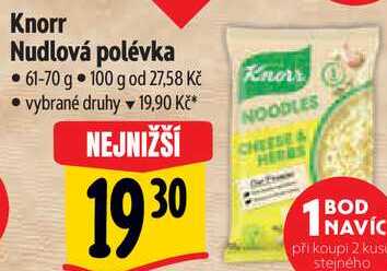 Knorr Nudlová polévka, 61-70 g