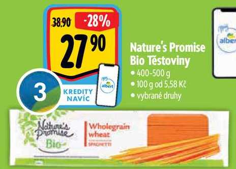 Nature's Promise Bio Těstoviny, 400-500 g 