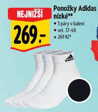 Ponožky Adidas nízké, 3 páry 