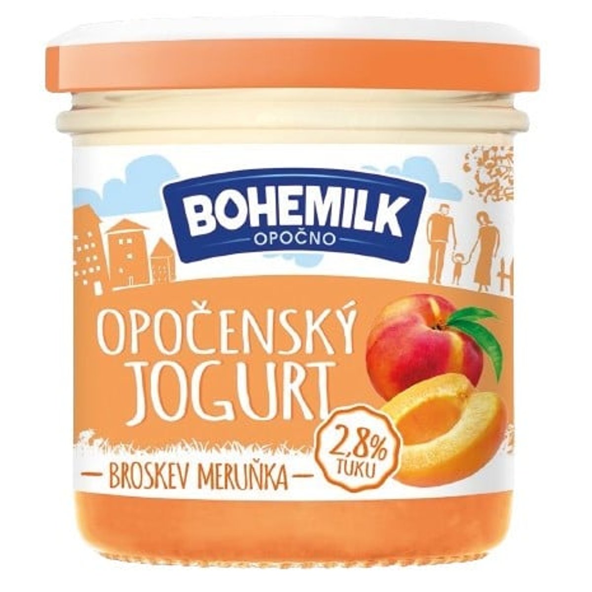 Bohemilk Opočenský jogurt ve skle broskev a meruňka