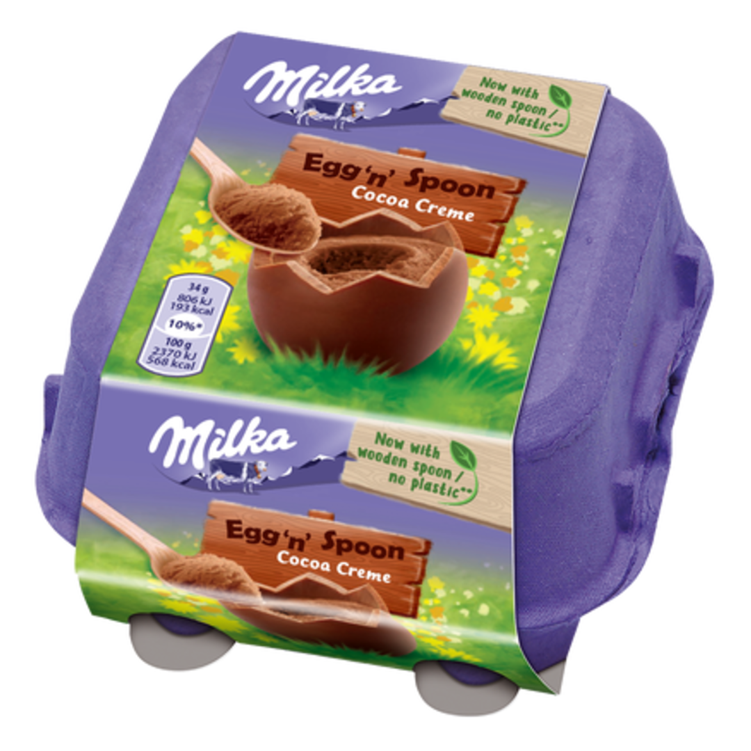 Milka Egg 'n' Spoon čokoládová vajíčka s kakaovou náplní