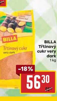 BILLA Třtinový cukr very dark 1 kg 