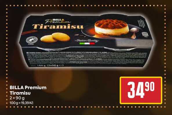 BILLA Premium Tiramisu 2×90g 