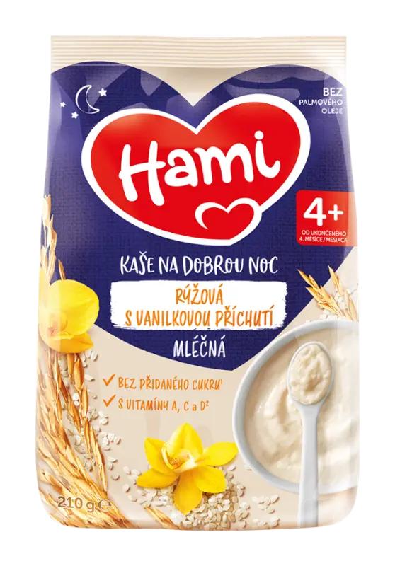 Hami Mléčná rýžová kaše s vanilkovou příchutí, 210 g