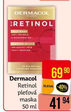 Dermacol Retinol pleťová maska 50 ml 